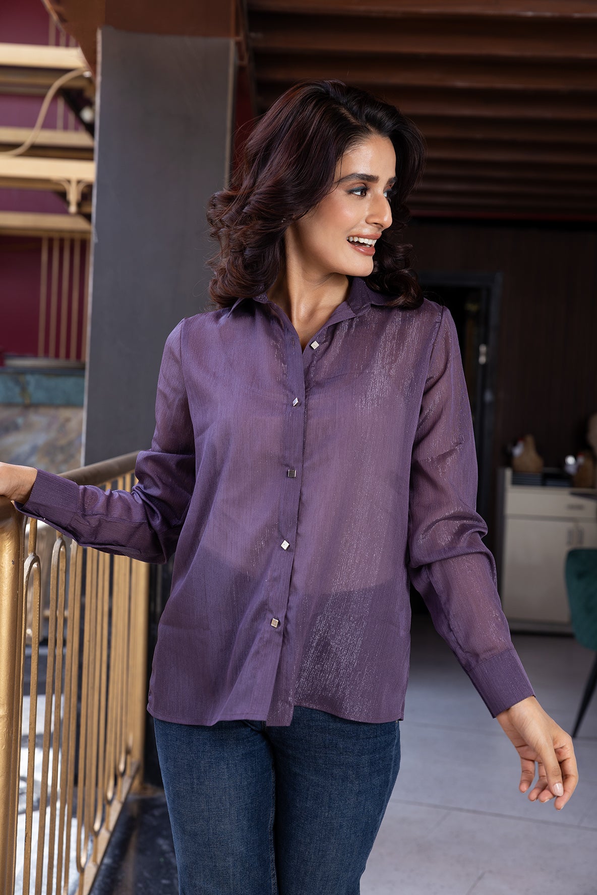 Metallic Mauve Shirt