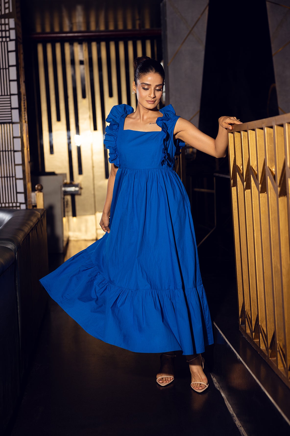 Summer flowy Blue A-Line Dress