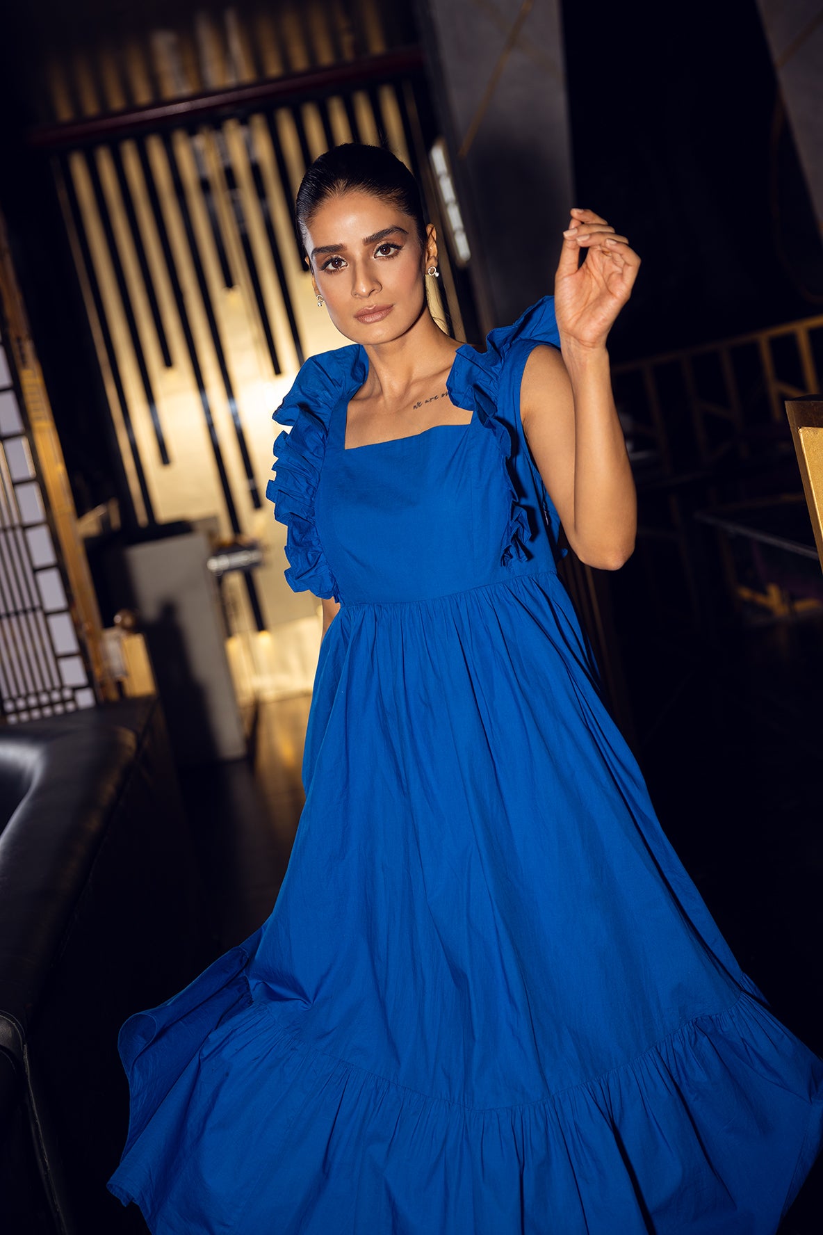 Summer flowy Blue A-Line Dress