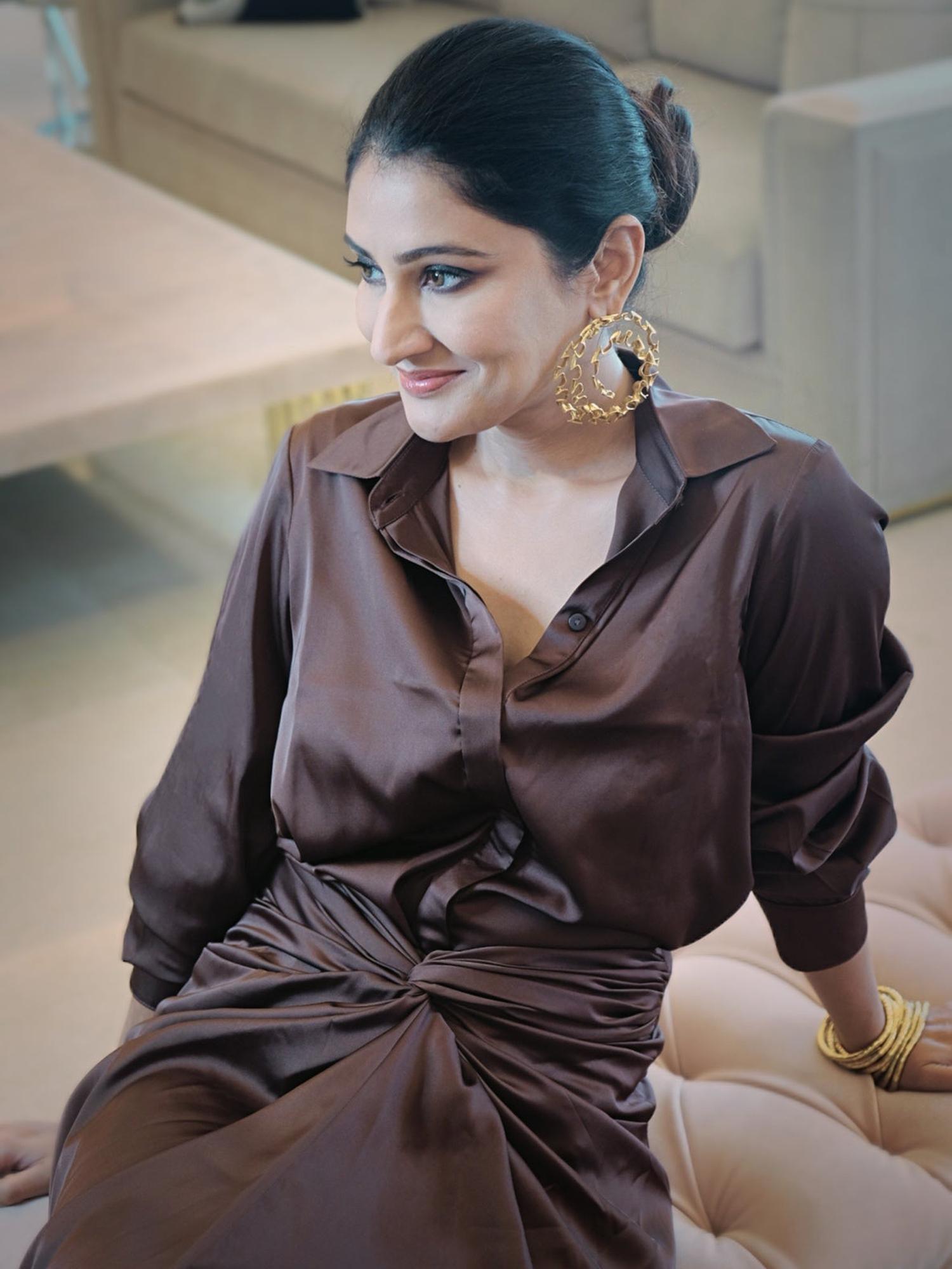 Sexy Chocolate Brown Dhoti Dress