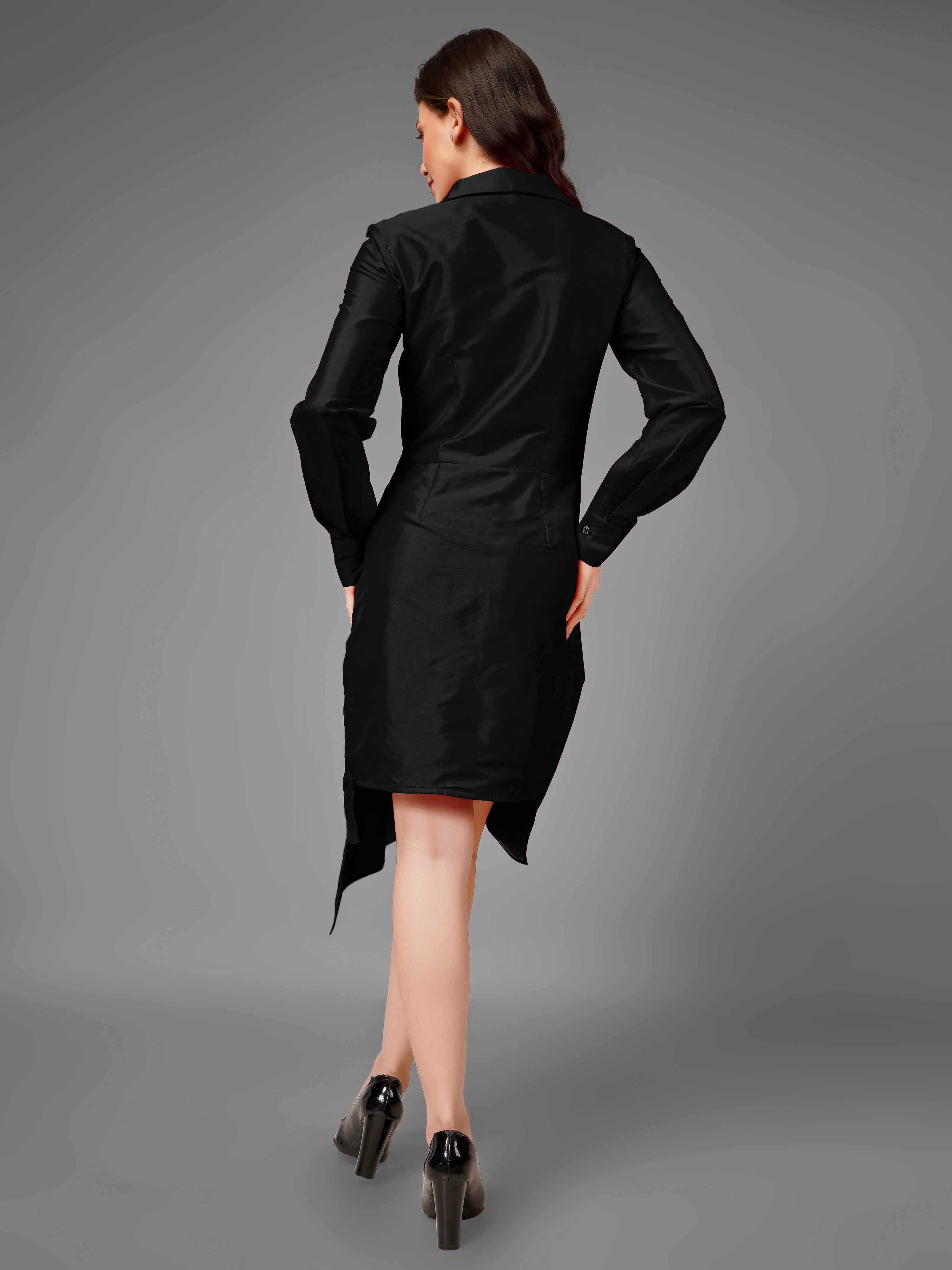 Dramatic Black Taffeta Dress