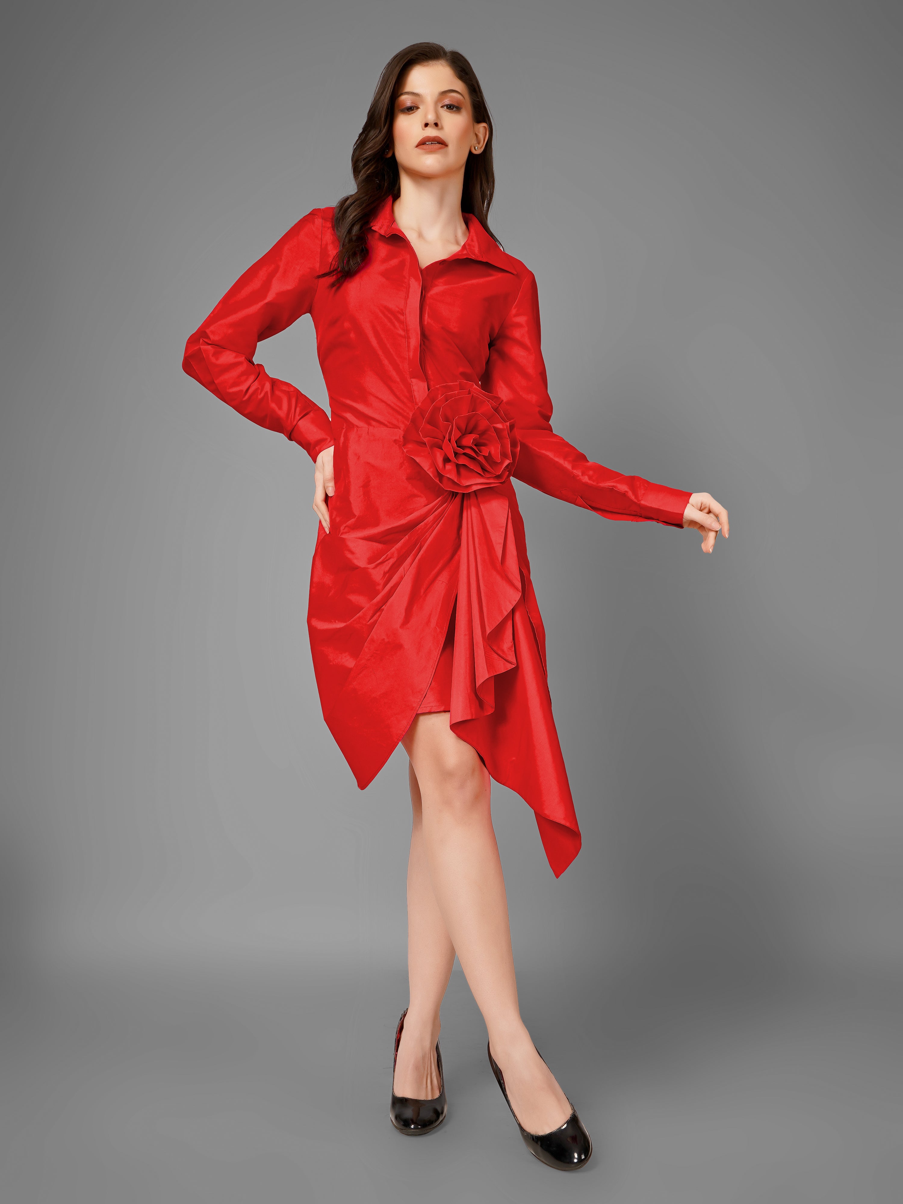 Dramatic Red Taffeta Dress