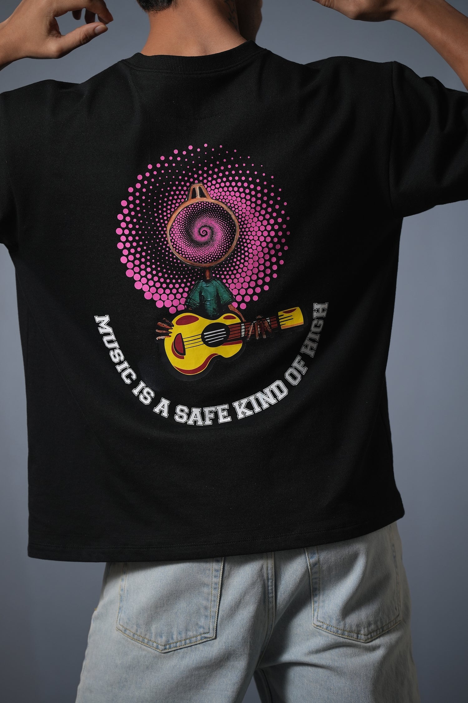MUSIC IS A SAFE KIND OF HIGH TEE BLACK