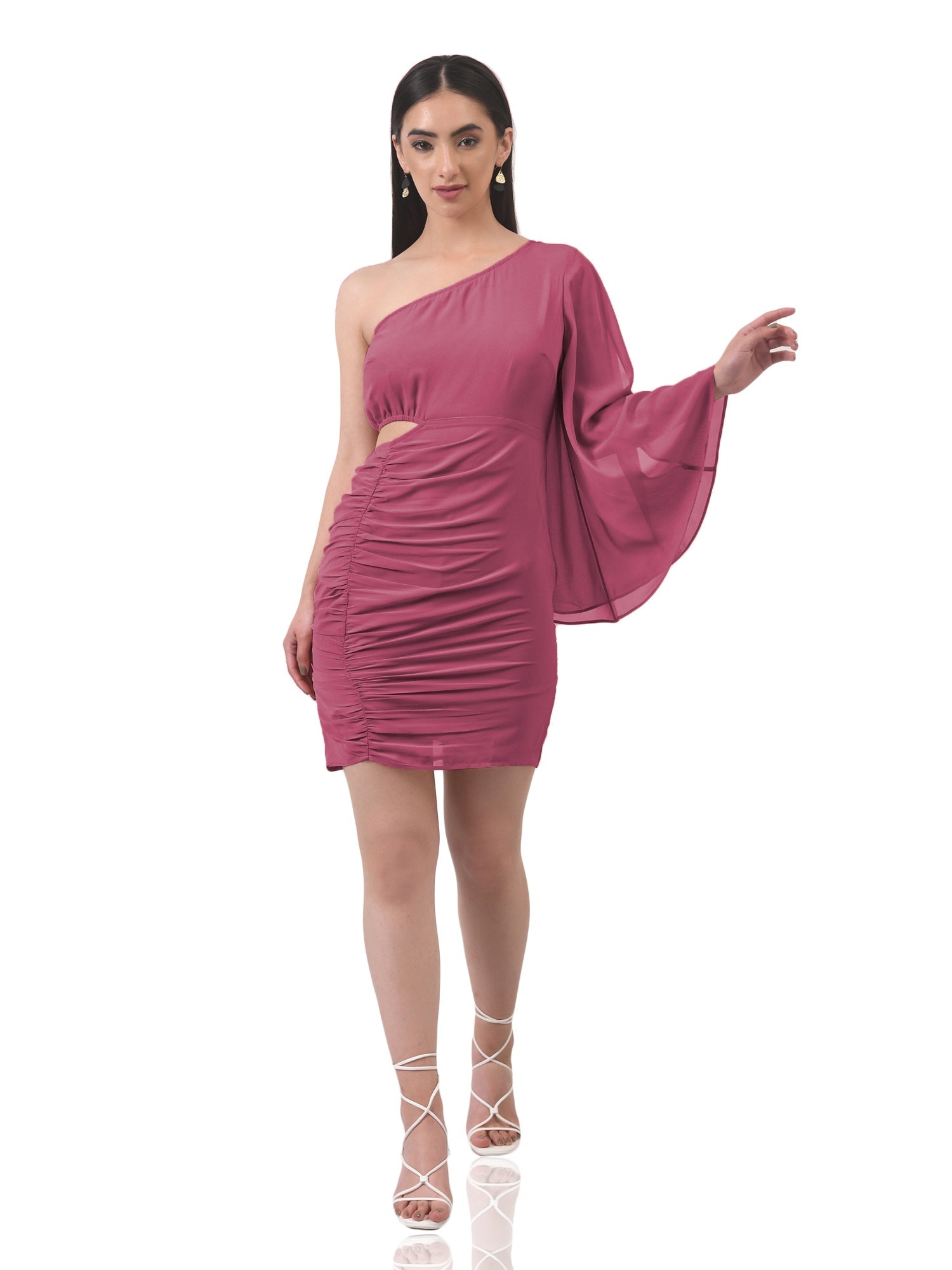 ruche over me sassy lavender dress