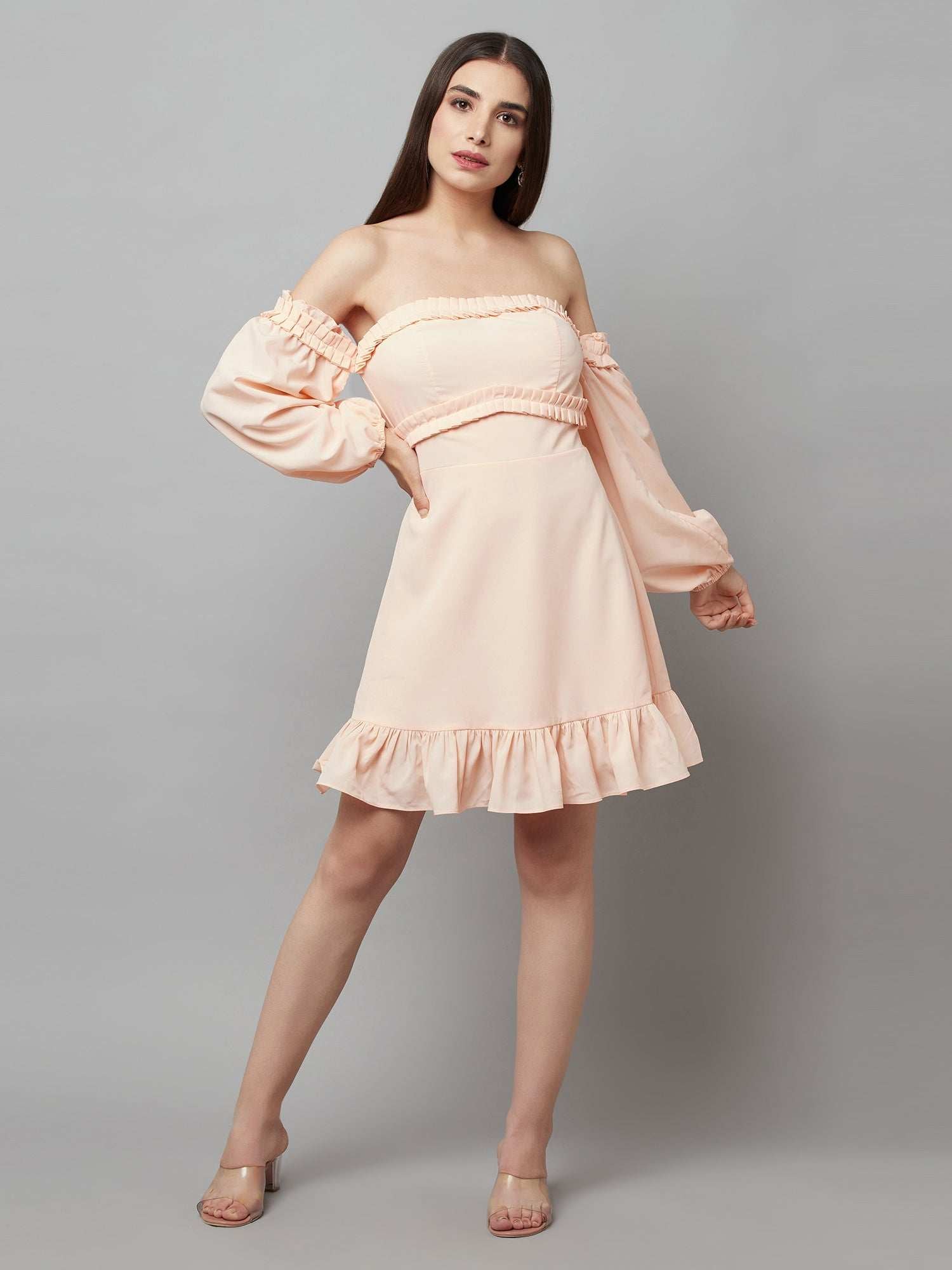 resort vacay peach dress