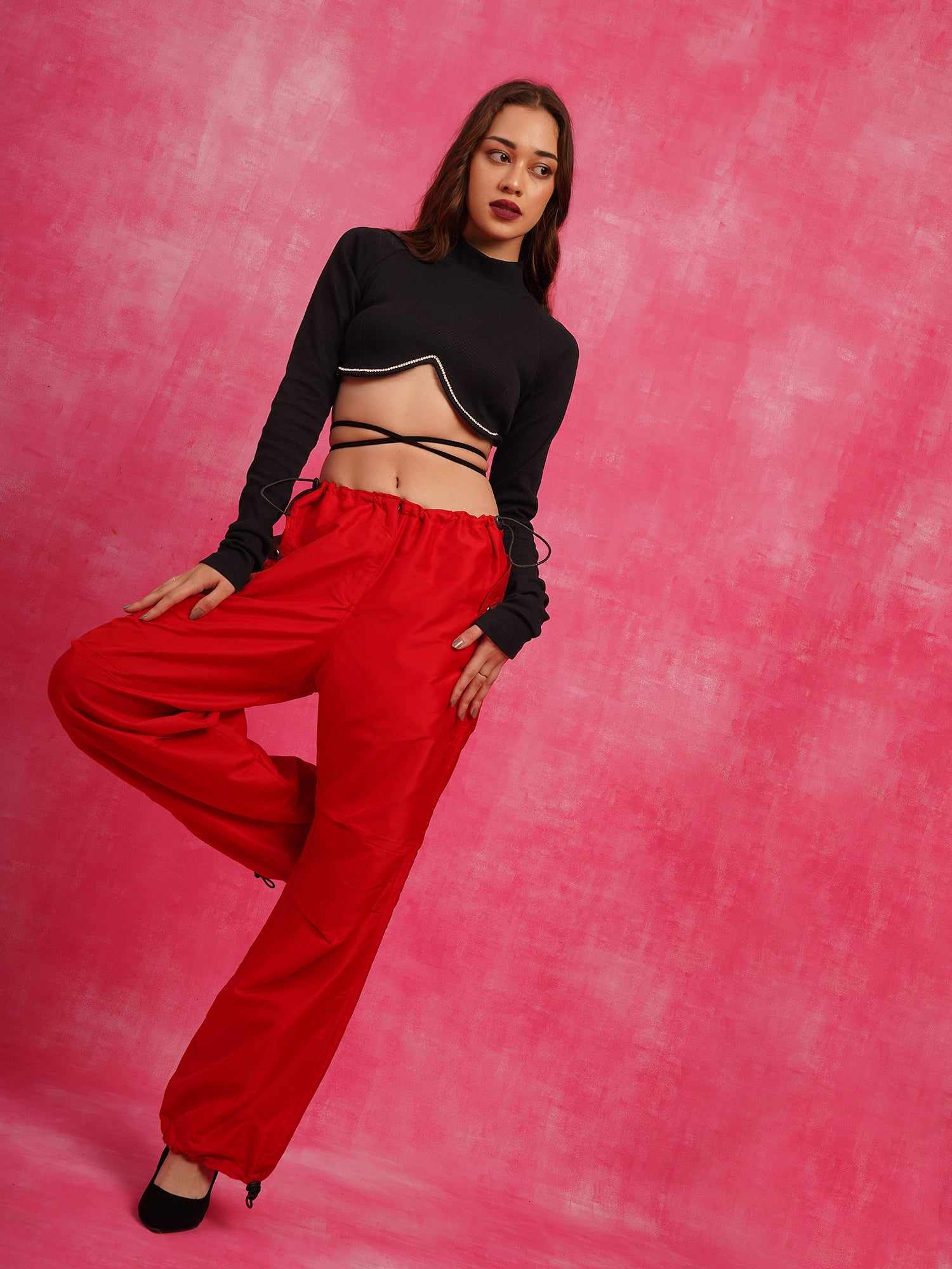 red valentine cargo pant