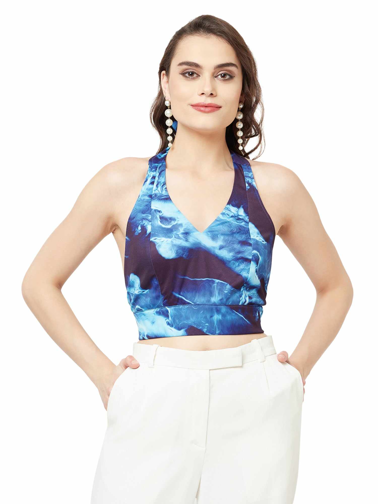 v neck crop top