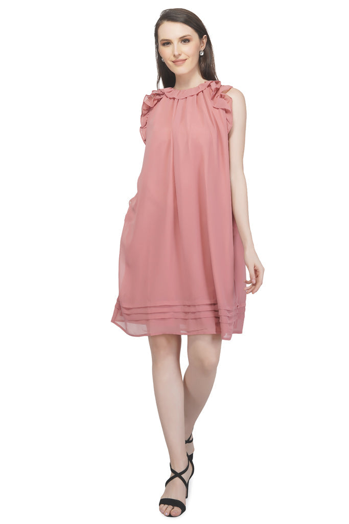 sleeveless frill dress  