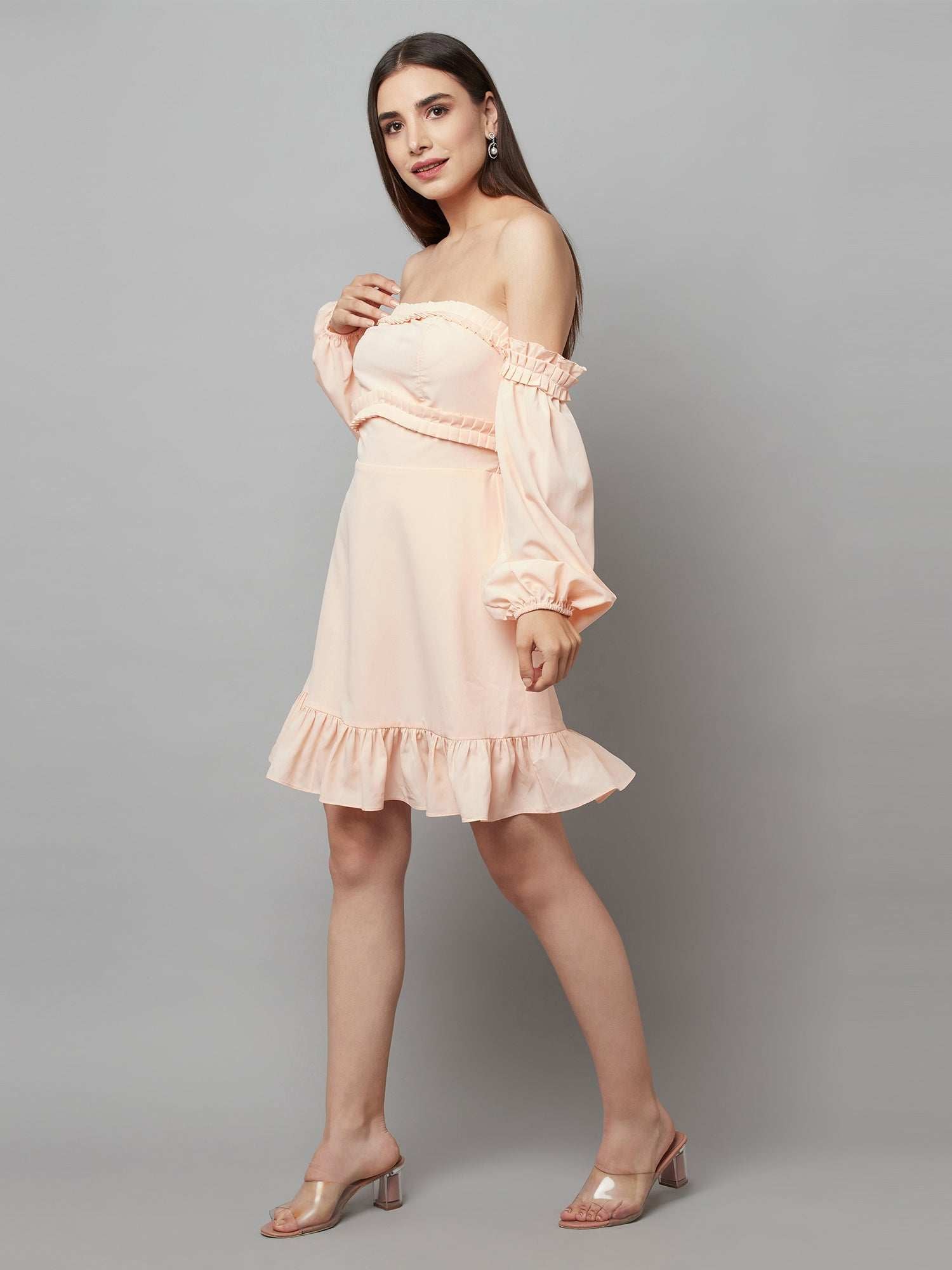 resort vacay peach dress