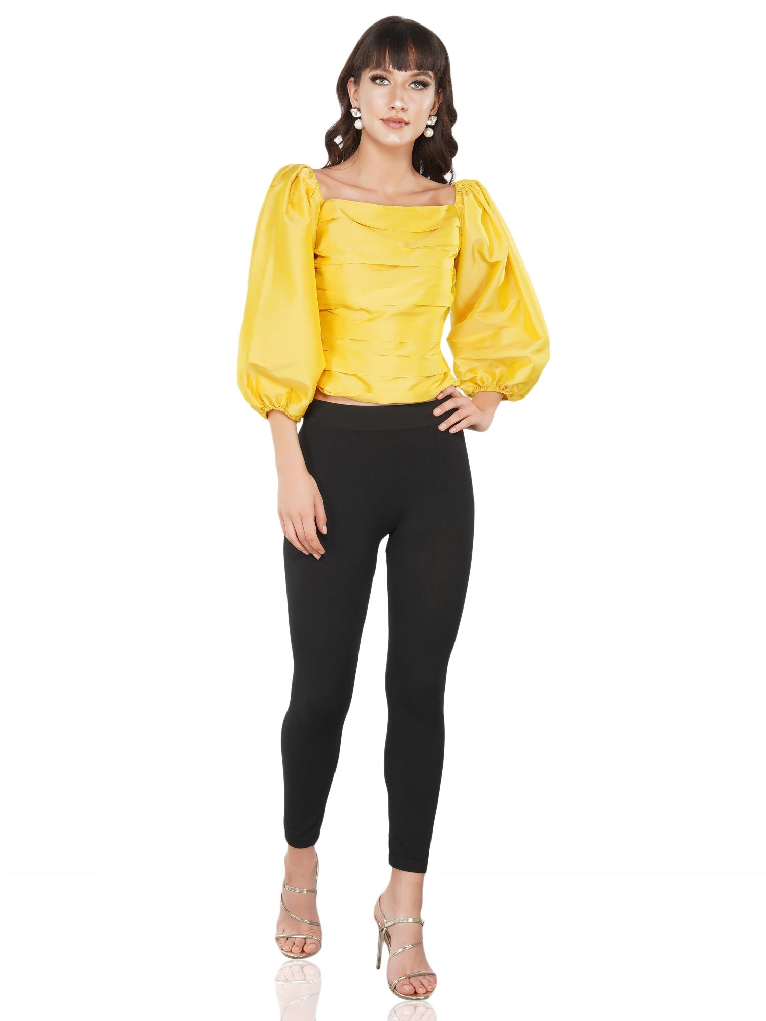 mellow yellow taffeta top