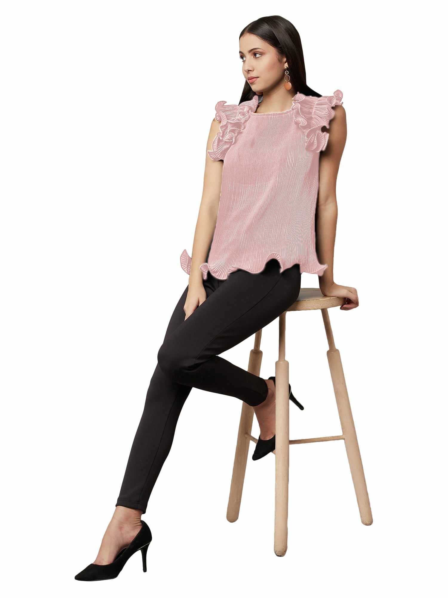 tinny peach dramatic sleeve top