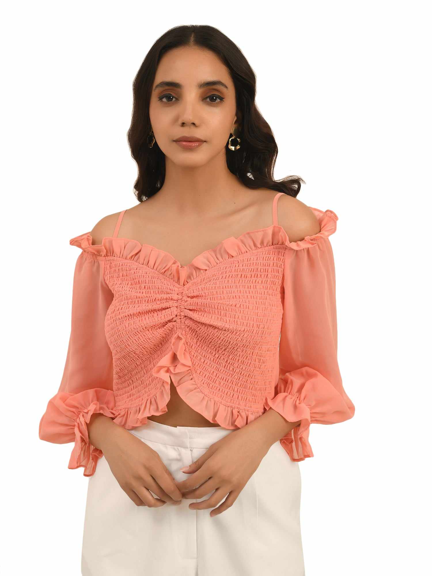 all over smocking perfect vacay top