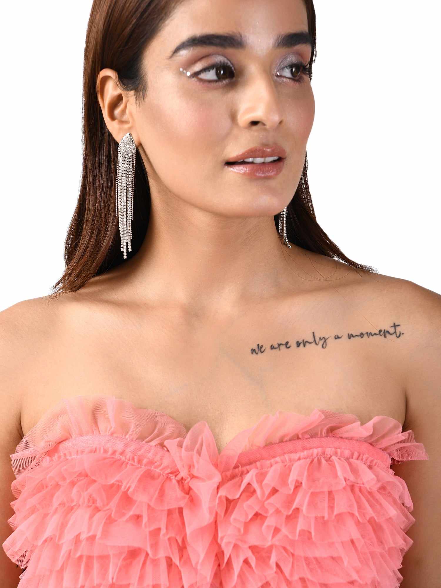 pink frills bandeau bustier