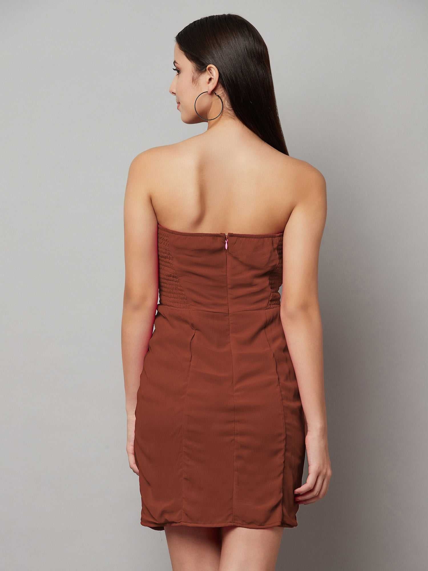 self portrait brown mini dress