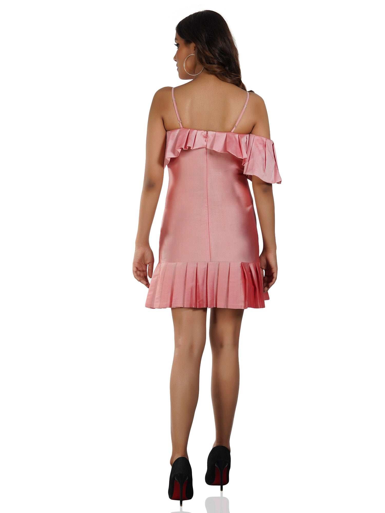 always the muse pink pleated dress