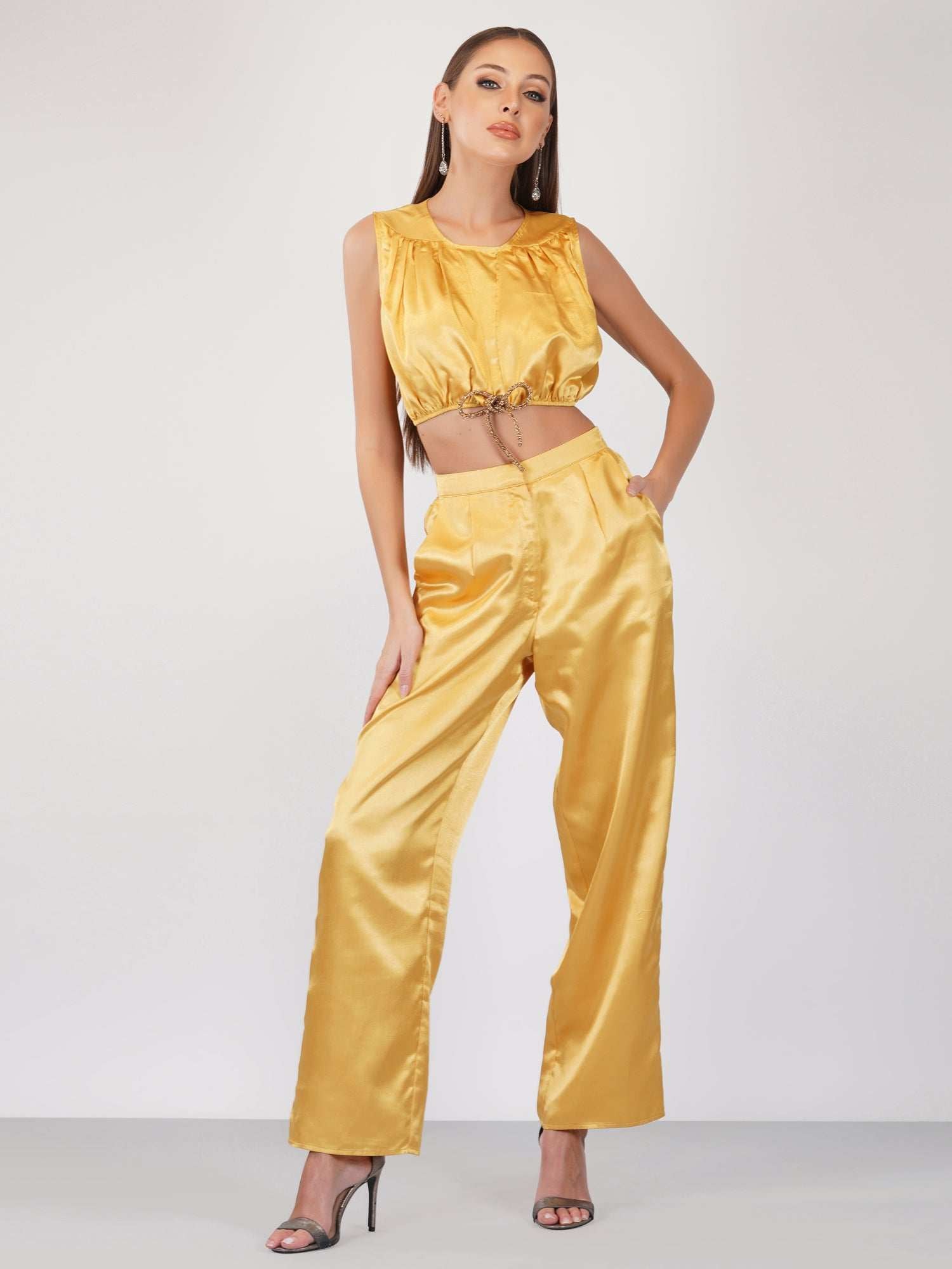 wide leg satin pant