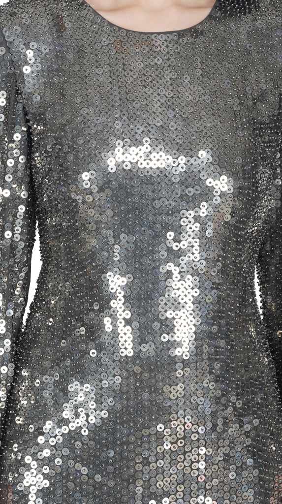 glistering sequin bead work dress