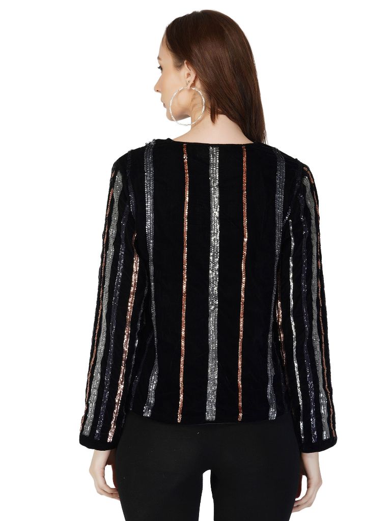 sequin stripes jacket