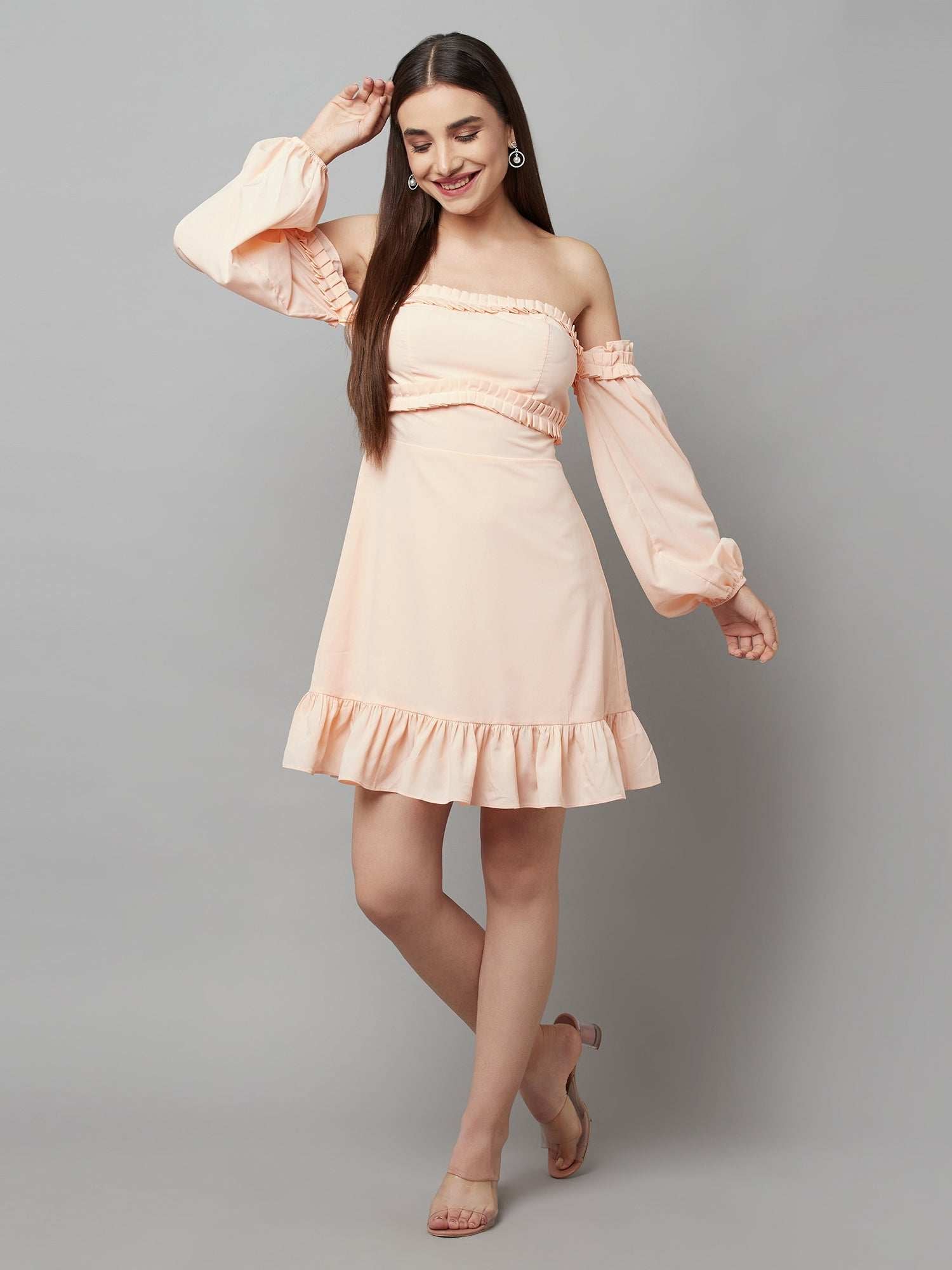 resort vacay peach dress