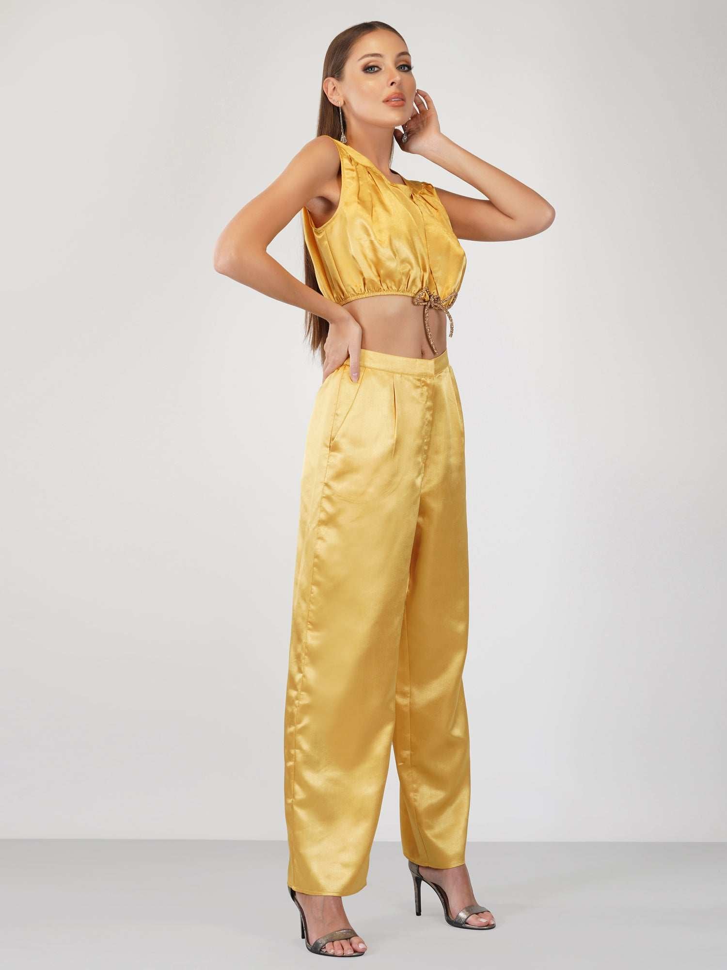 wide leg satin pant