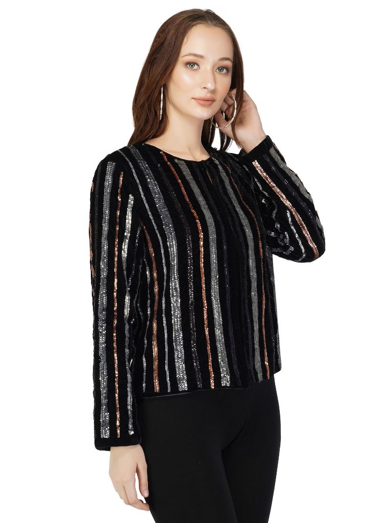 sequin stripes jacket