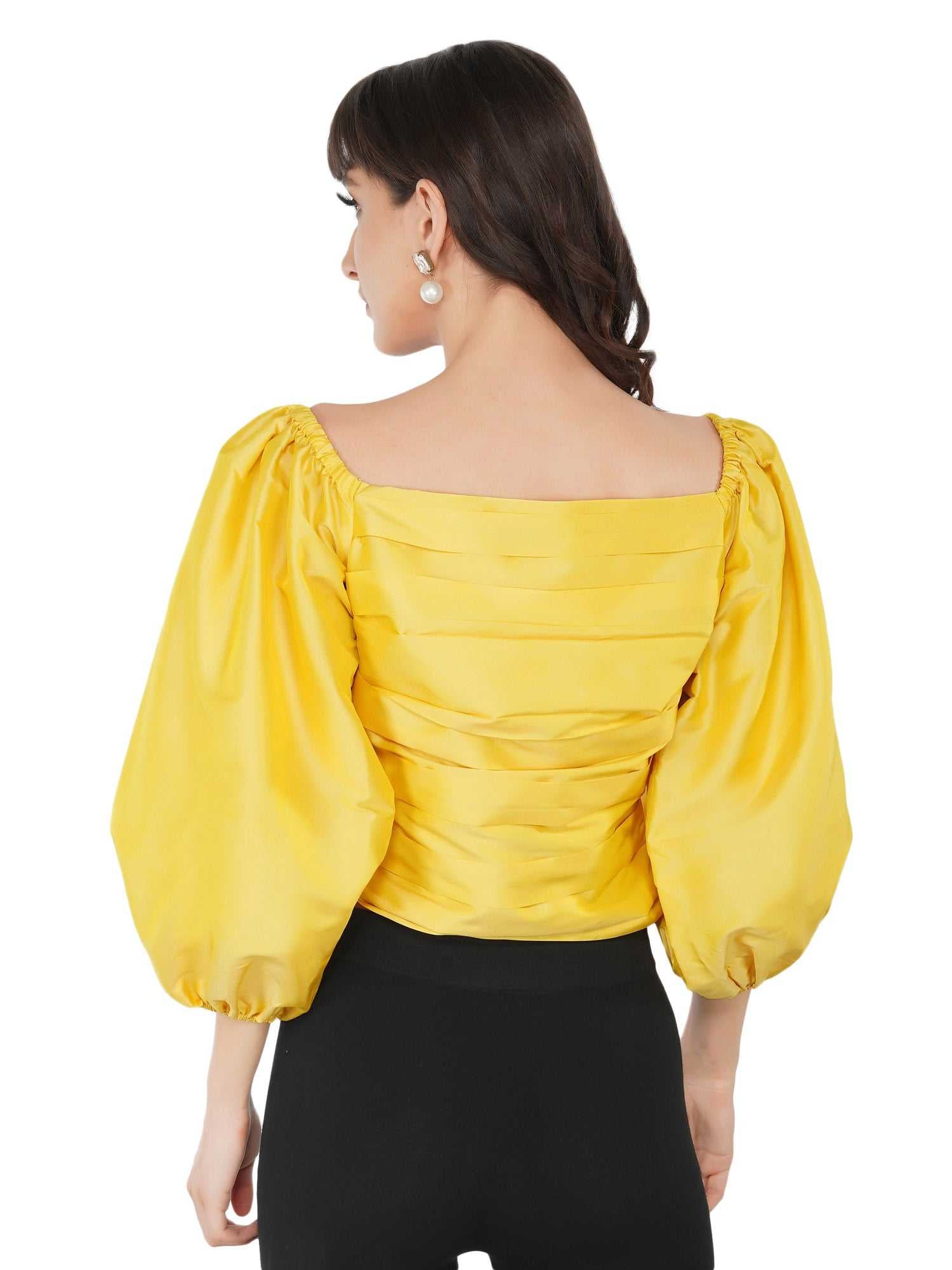 mellow yellow taffeta top