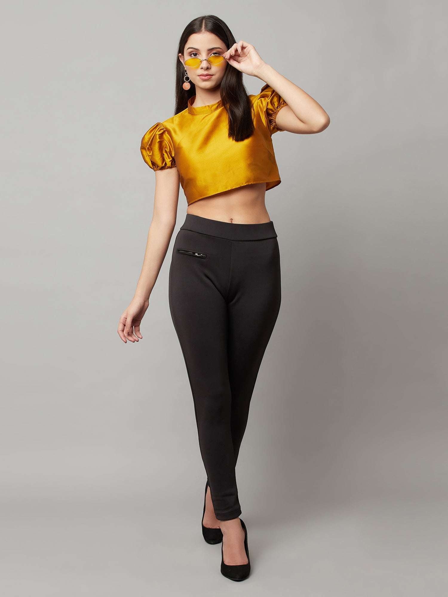 balloon sleeve crop top