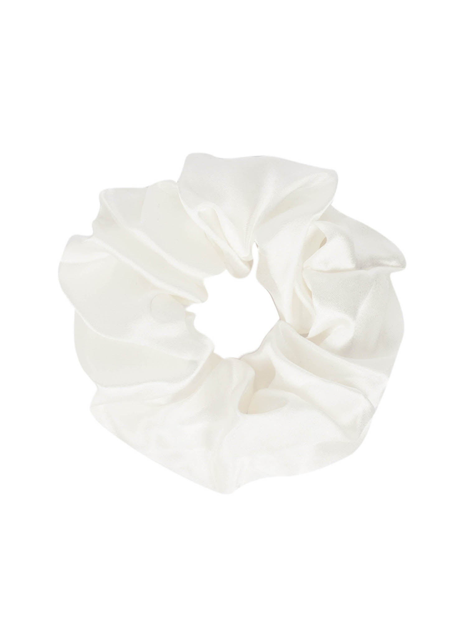 mulberry silk white scrunchies pair of  