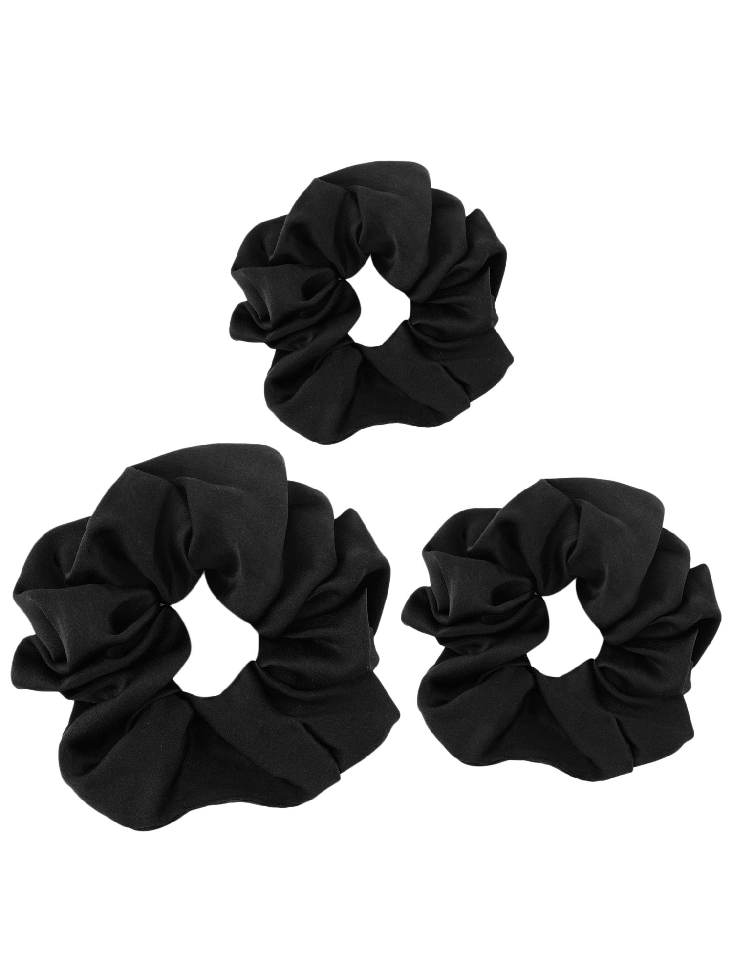  00 mulberry silk black scrunchies set of  