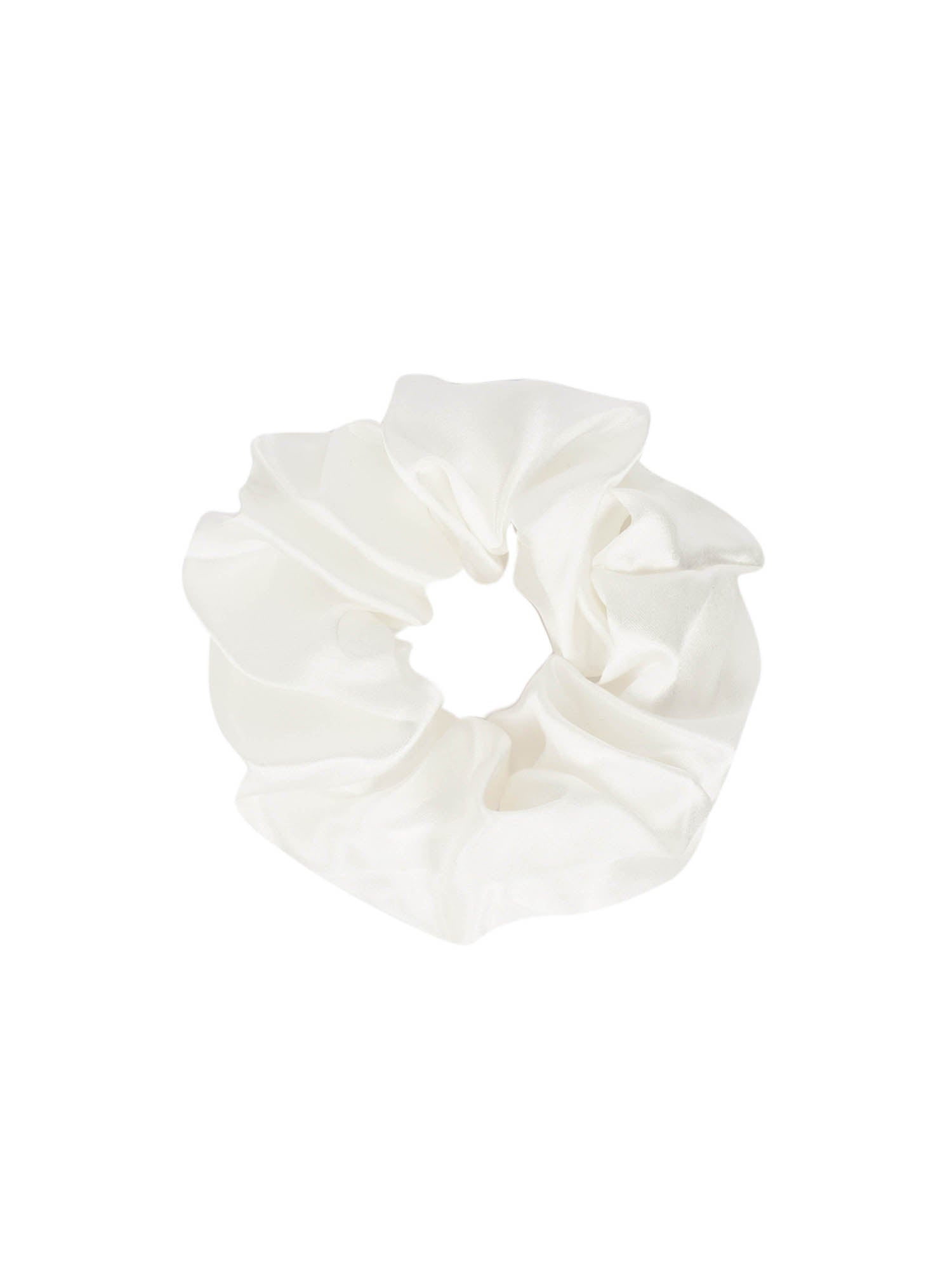 mulberry silk white scrunchies pair of  