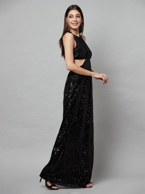 Buy Attic Salt Sunrise Sequin Dress (XS-2XL_OO125M) Black at Amazon.in