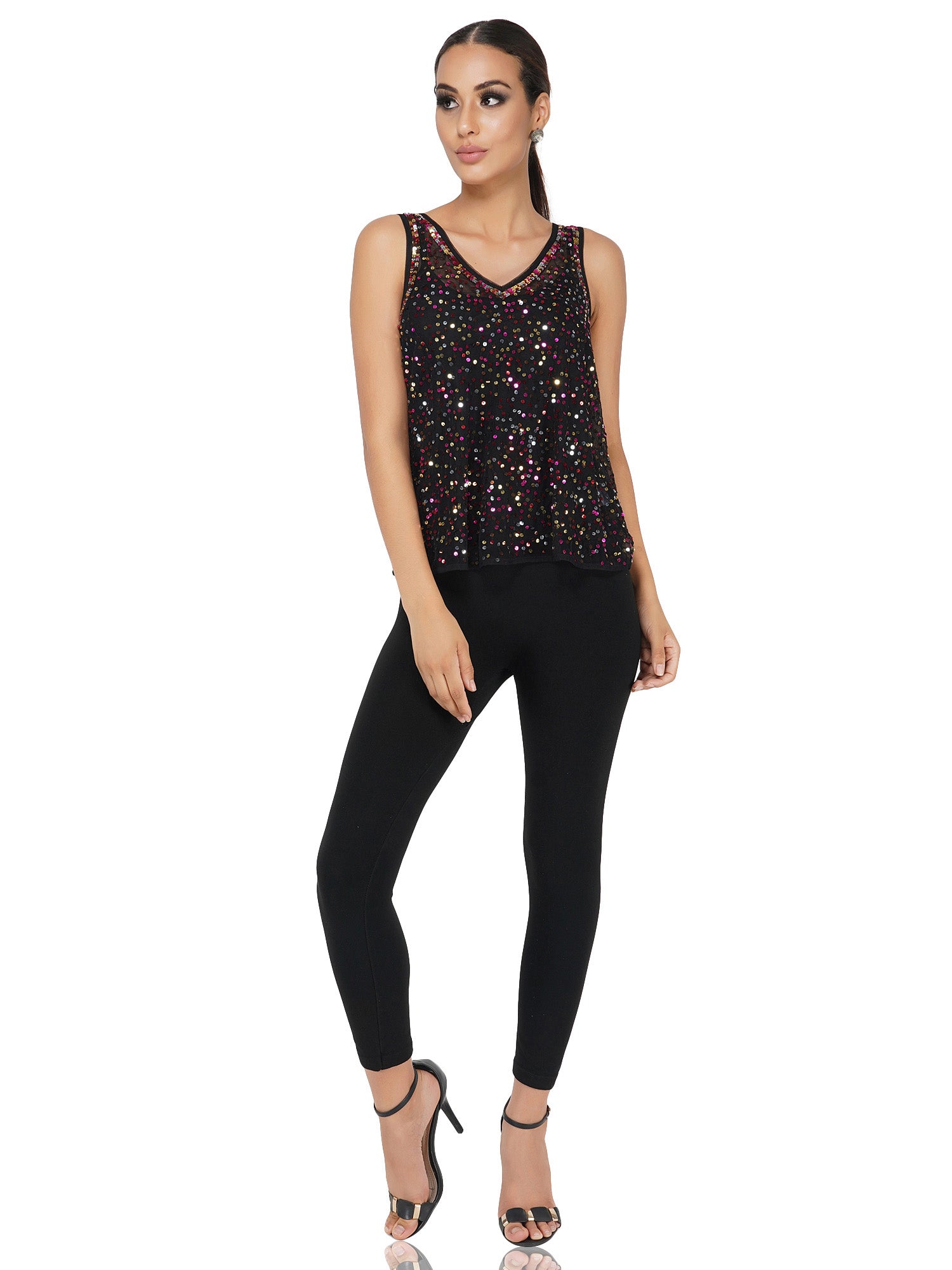 Attic Salt Multi Sequin Party Top