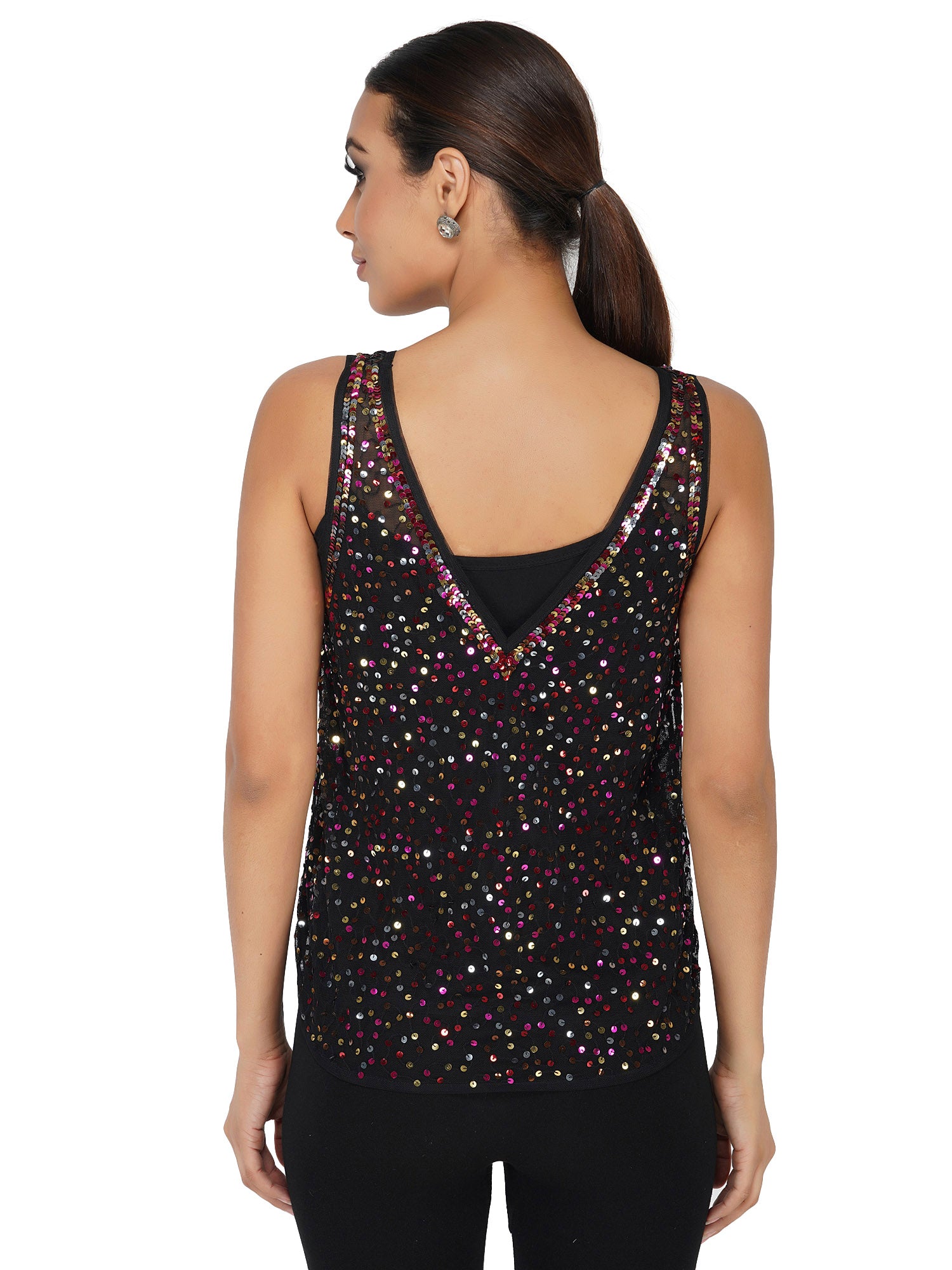 Attic Salt Multi Sequin Party Top