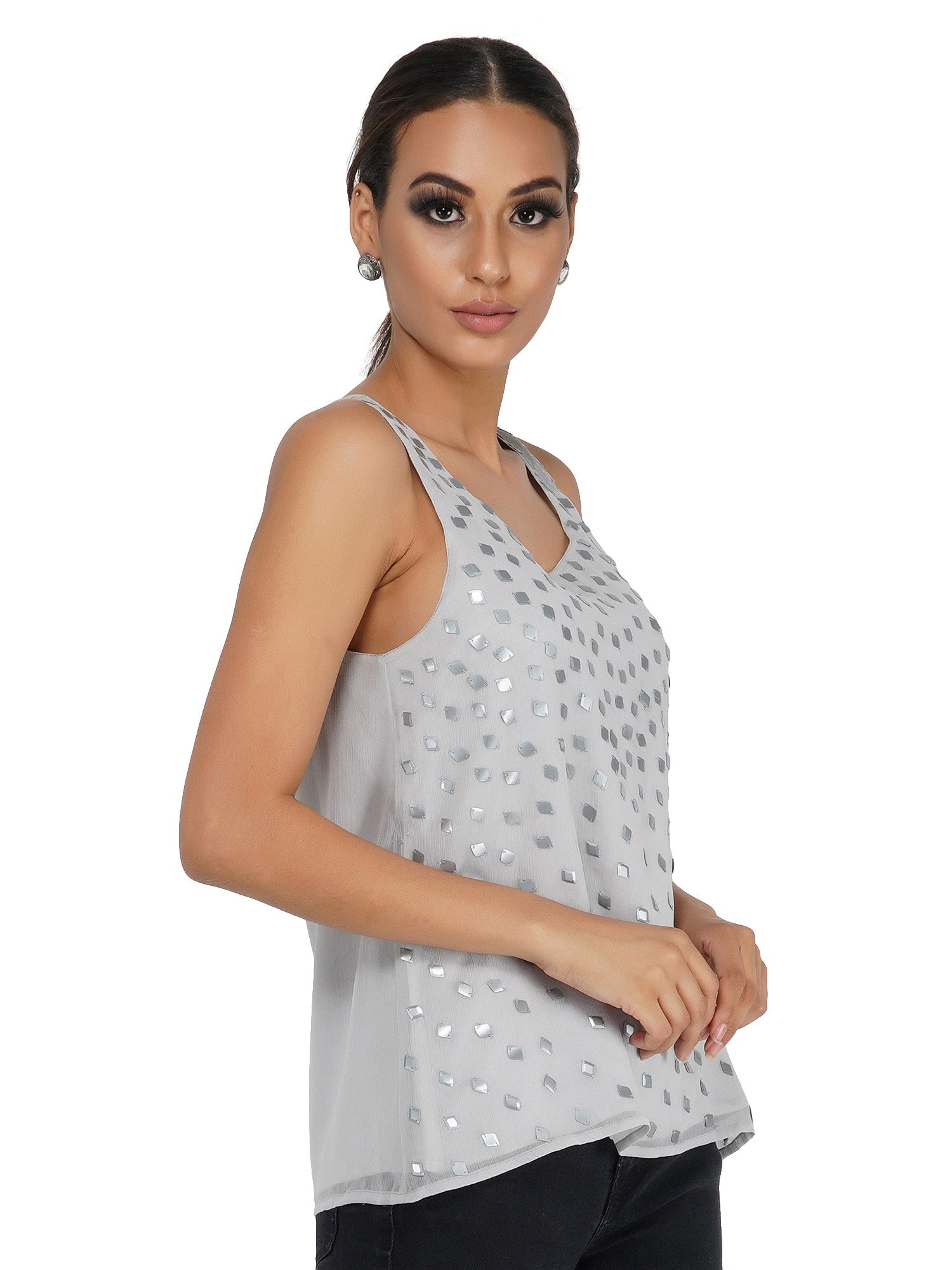 Attic Salt Suad Sequins Chiffon Top