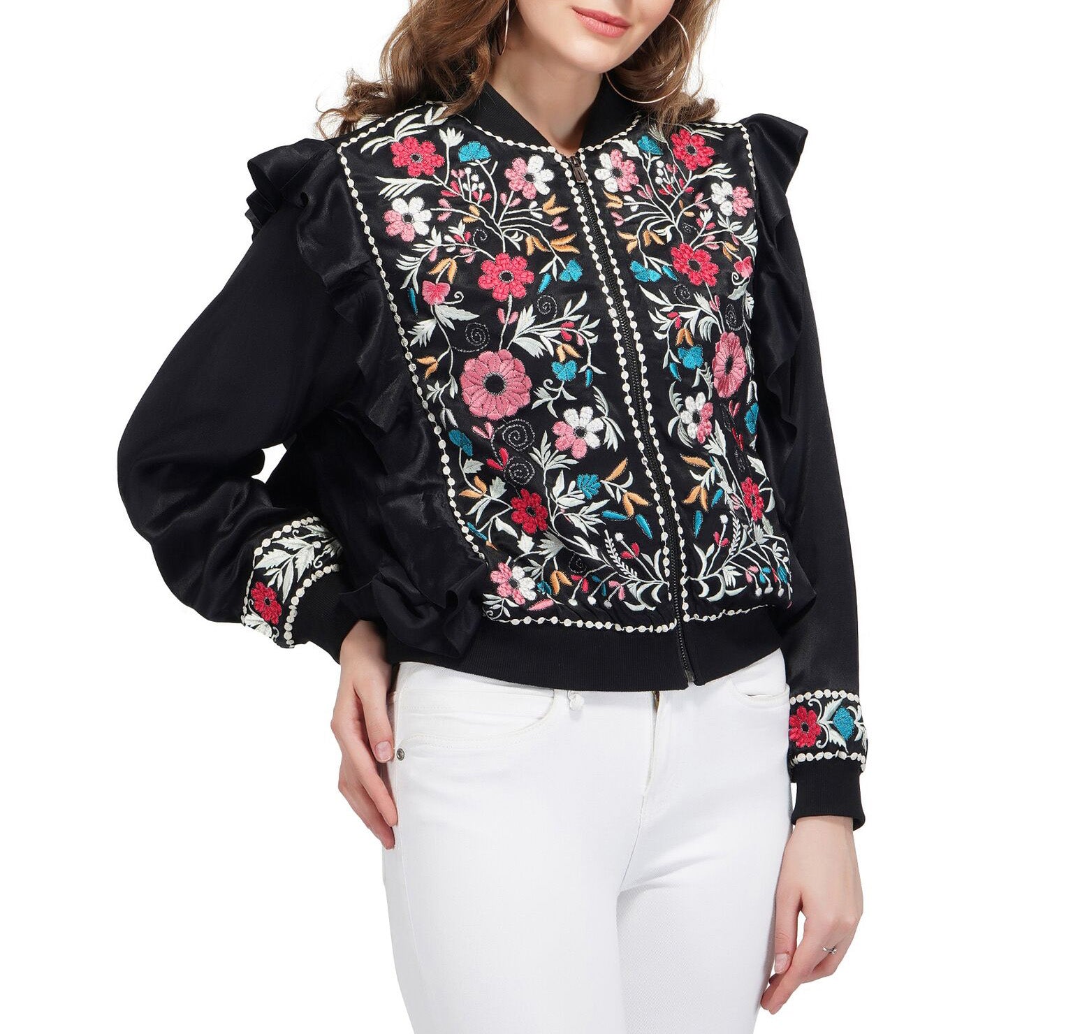 Attic Salt Embroidery Front Viscose Jacket