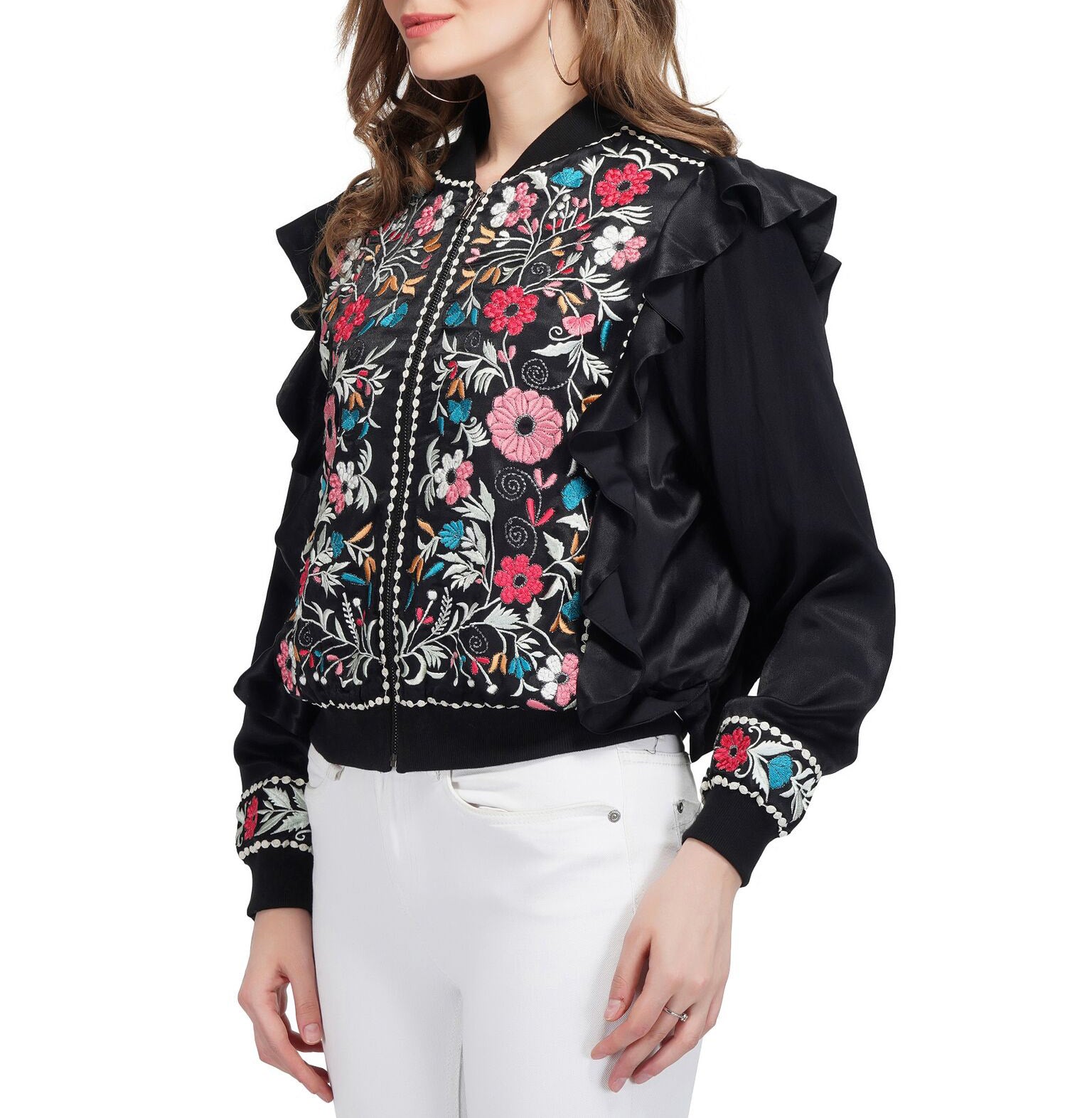 Attic Salt Embroidery Front Viscose Jacket