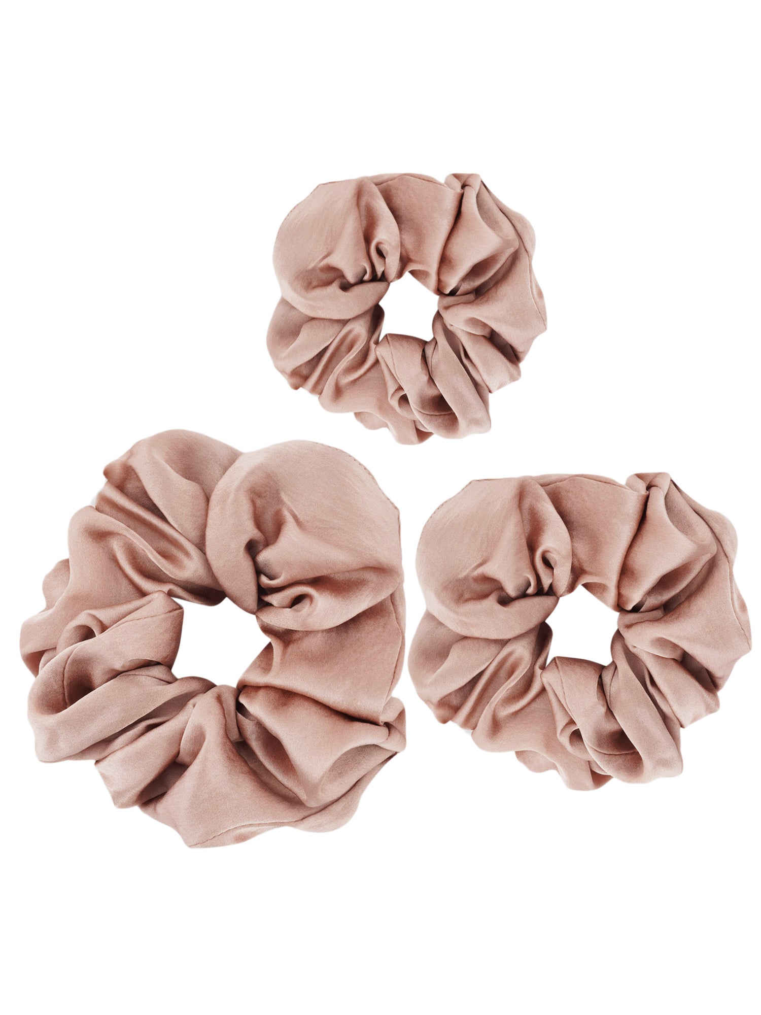  00 mulberry silk blush pink scrunchies set of  